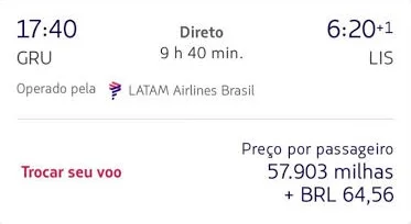 Comprovante: São Paulo → Lisboa